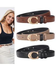Women's Belt C-shaped Buckle Smooth Temperament Double-sided Gift For Mother