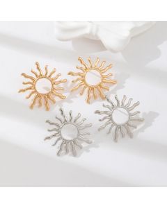 1Pair Temperament Elegant Sun Flower Stud Earrings For Women Girls Versatile