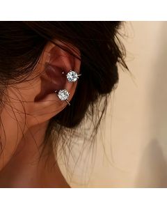 Elegant Shiny Zircon Clip Earrings Adjustable Non Piercing Ear Clips For Women