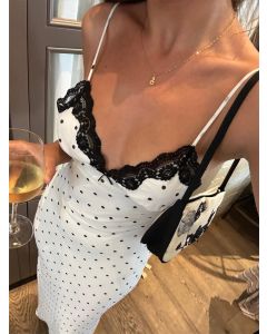 Tossy Lace V-Neck Patchwork Maxi Dress Women Backless High Waist Slim Spaghetti