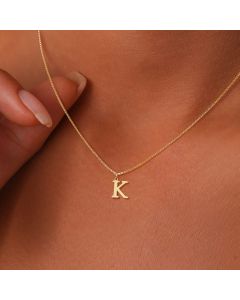 A-Z Initial Necklace 18K Gold Plated Cute Letter Stainless Steel For Women