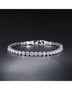Women's 4Mm Zirconia Tennis Bracelet Crystal Charm Designer Thin Chain Wedding