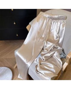 Korean Fashion High Waist Thin Wide Leg Women Summer Office Lady Solid Color Straight All-match Casual Pants Trousers Clothes