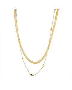Stainless Steel Vintage Textured Delicate Necklace