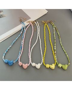 Cute Romantic Geometric Choker Necklace For Women Girl Gift Seed Beads Jewelry